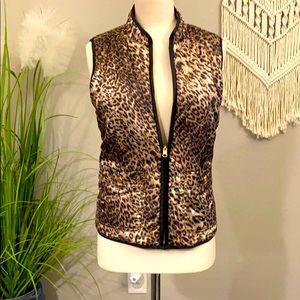 Reversible cheetah & gold vest